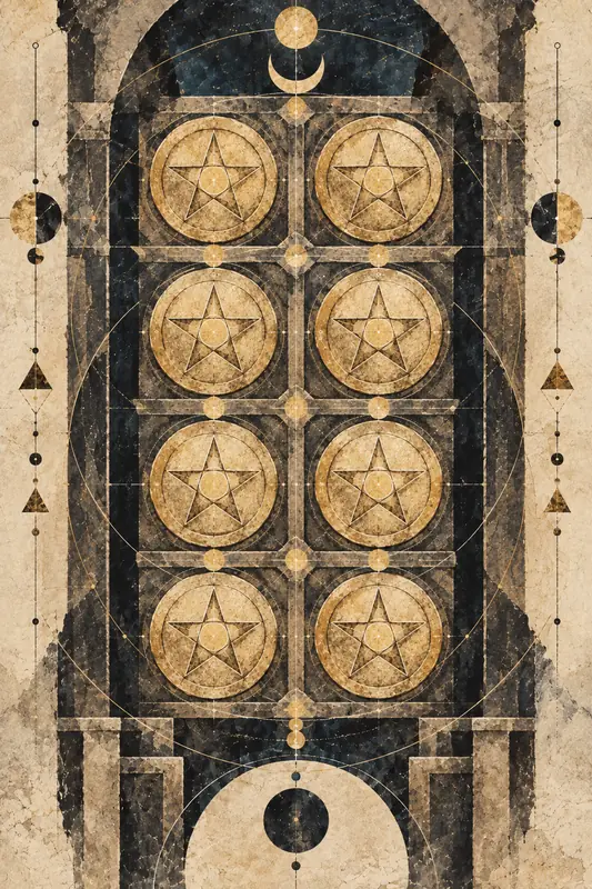 Eight of Disks — Dream Logic Tarot
