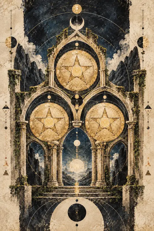 Three of Disks — Dream Logic Tarot